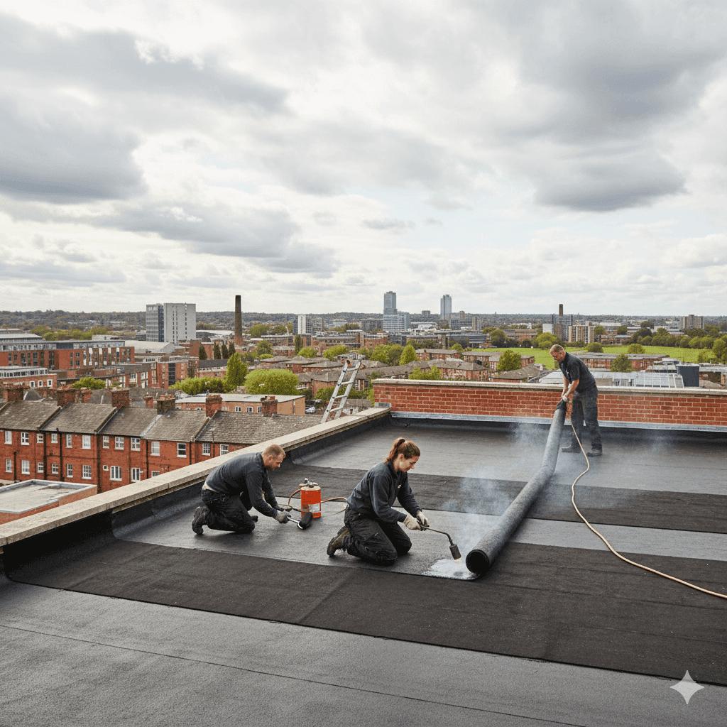 Roof repair project in the Midlands