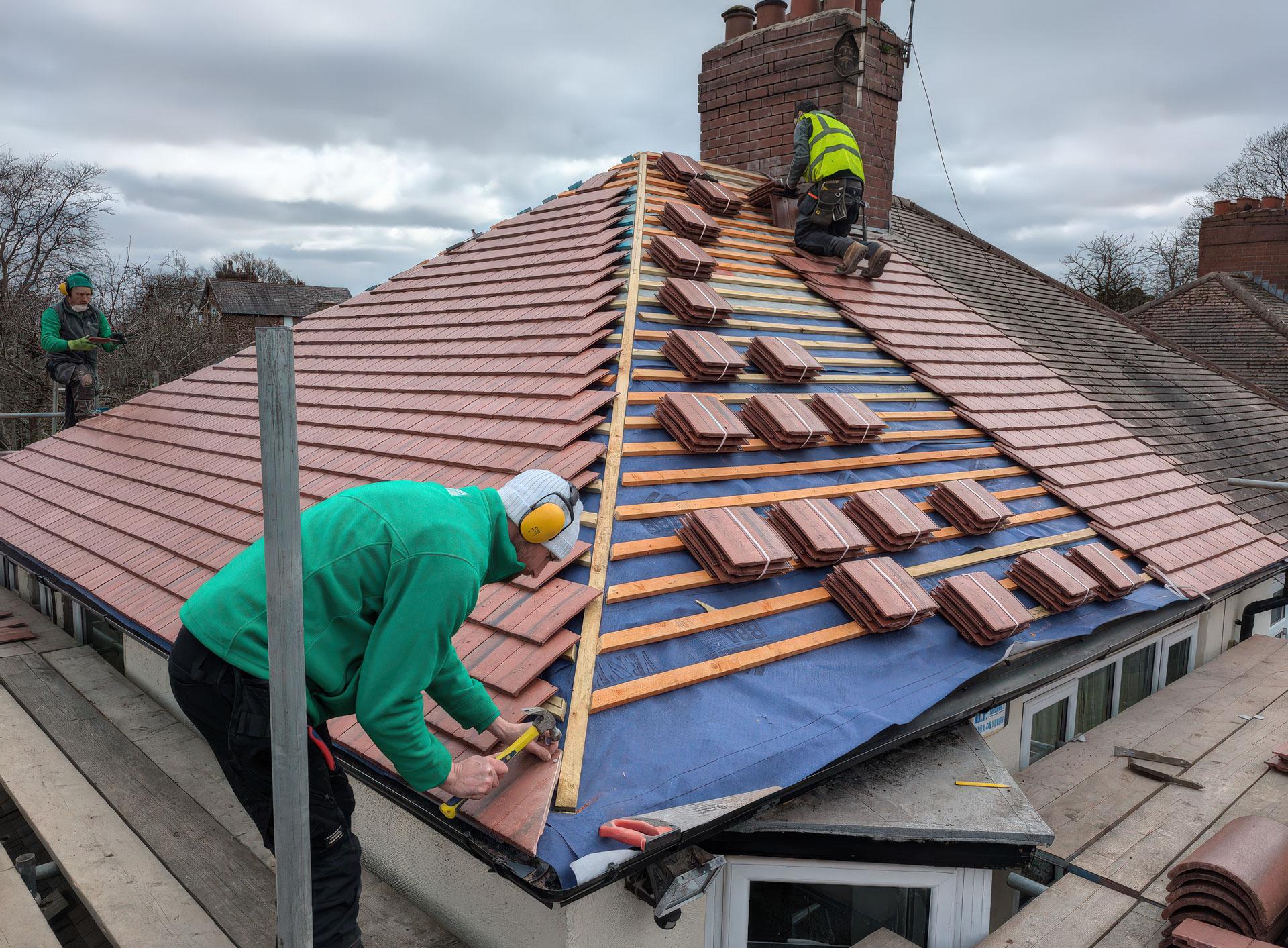 Completed roofing work in the Midlands